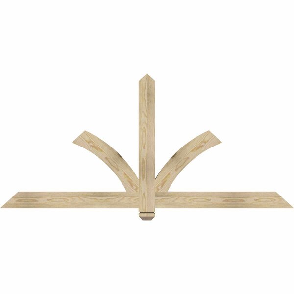 Ekena Millwork Redmond Rough Sawn Timber Gable Bracket, Douglas Fir, 72"W x 33"H x 2"D x 4"F, 11/12 Pitch GBW072X33X0204RED00RDF - main